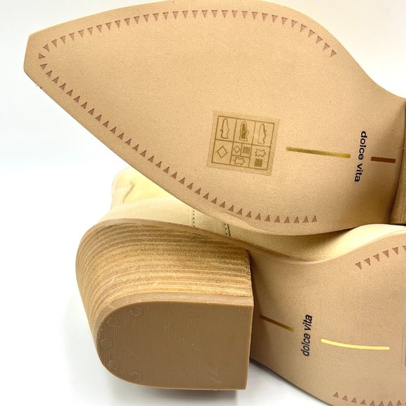 Dolce Vita Size 9 Nashe Cream Beige Western Style Cowgirl Boots Booties Shoes - Picture 10 of 15